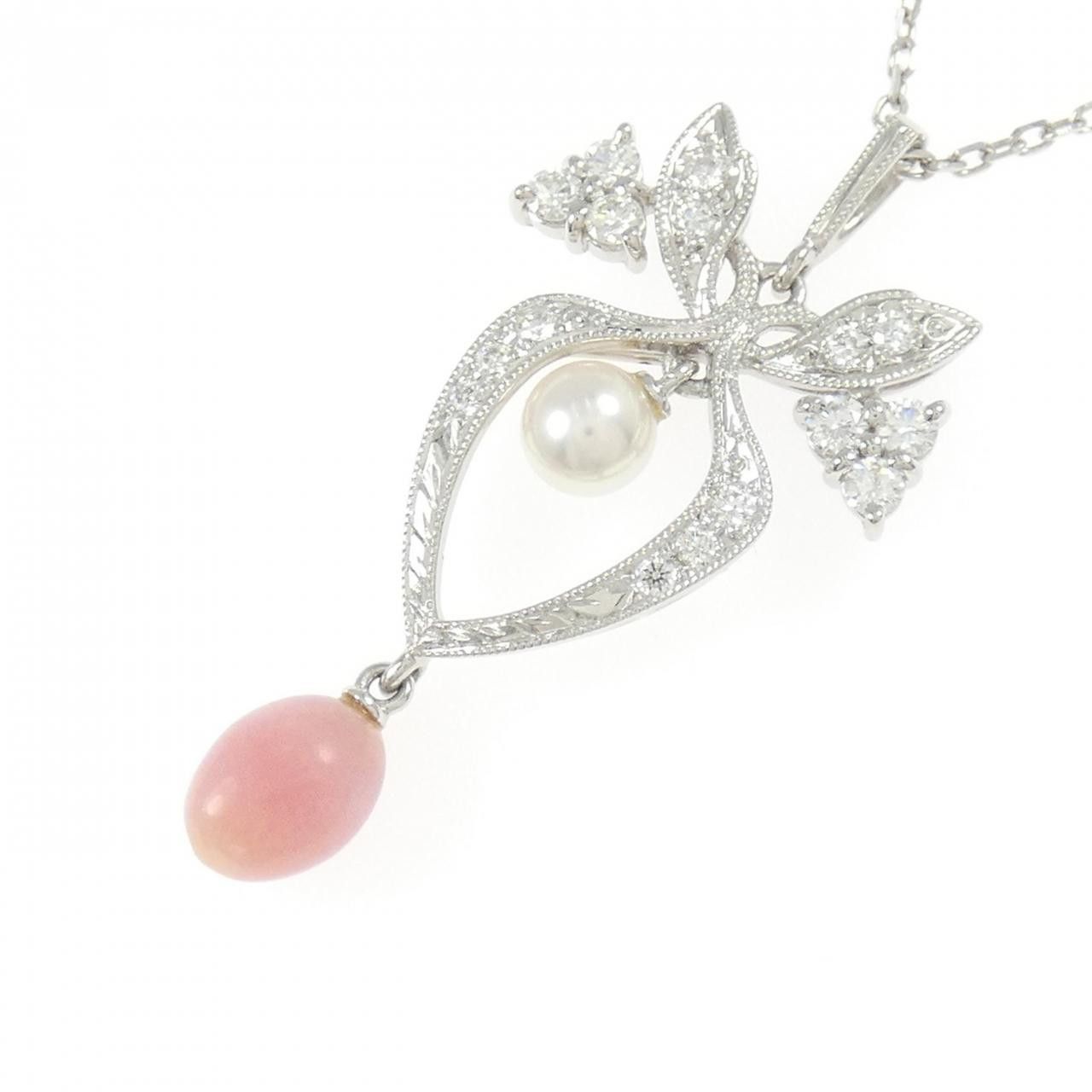 Mikimoto Mikimoto Mikimoto Conch Pearl Platinum Necklace Metal Necklace DUTY FREE for USA Size ONE SIZE - 3 Thumbnail