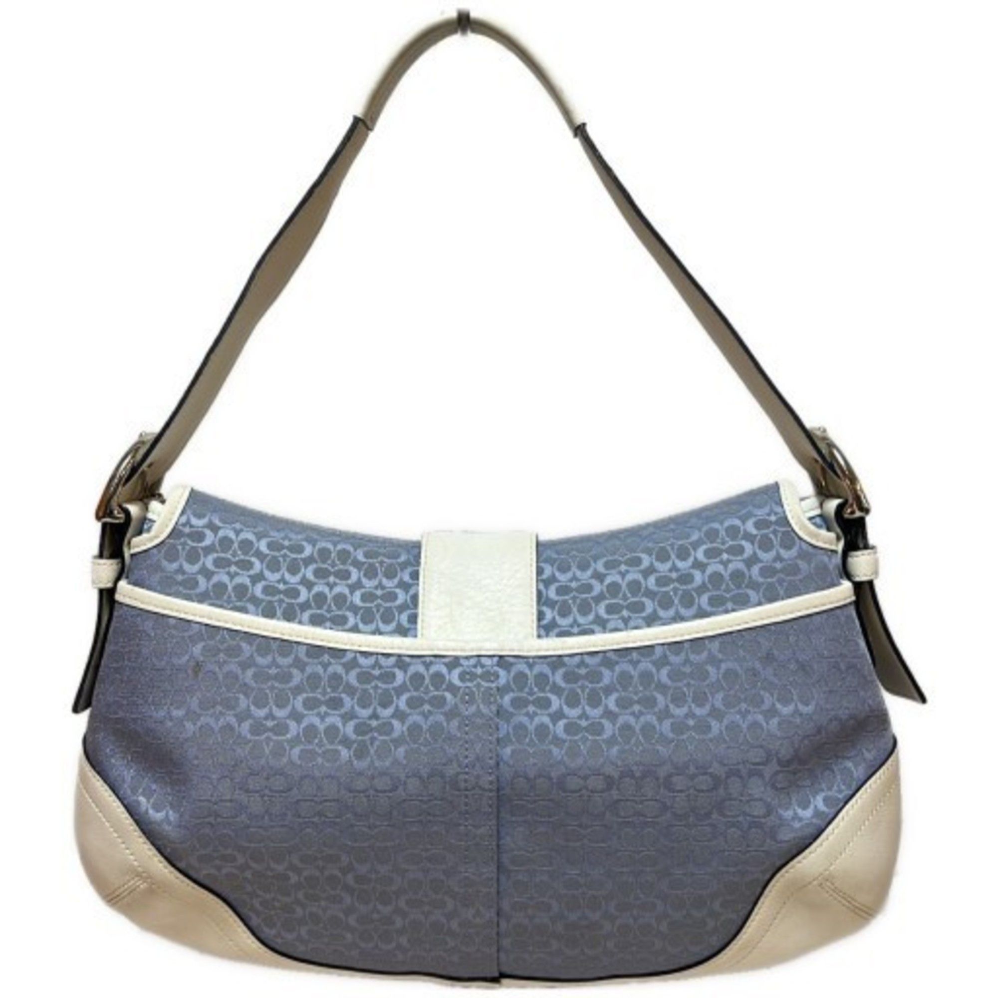 COACH Mini Signature Soho Shoulder Bag 6808 Blue Leather Belt 