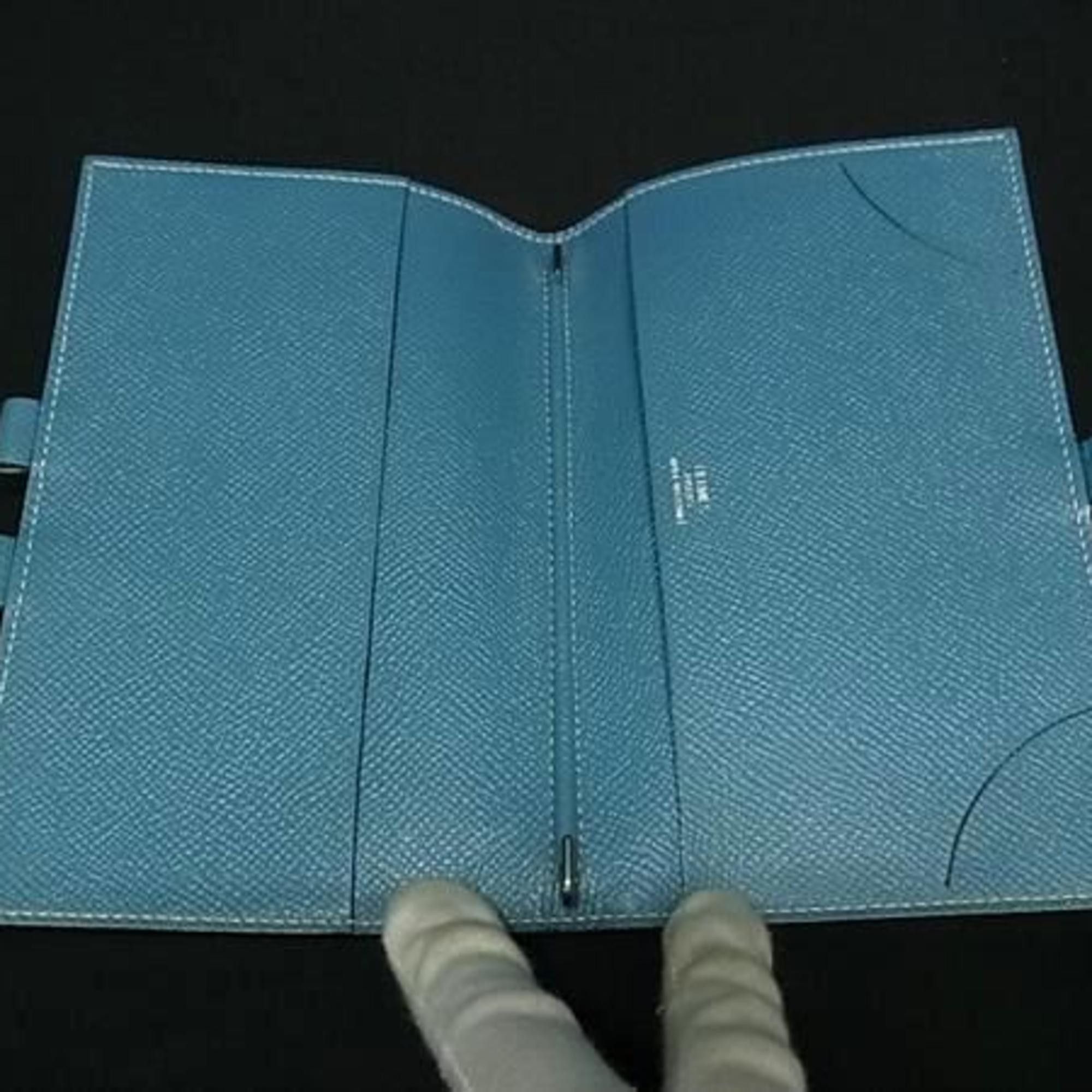 Hermes HERMES Hermès Agenda Vision Blue Jean Planner Cover, Epsom Leather, Men's and Women's Size ONE SIZE - 4 Thumbnail