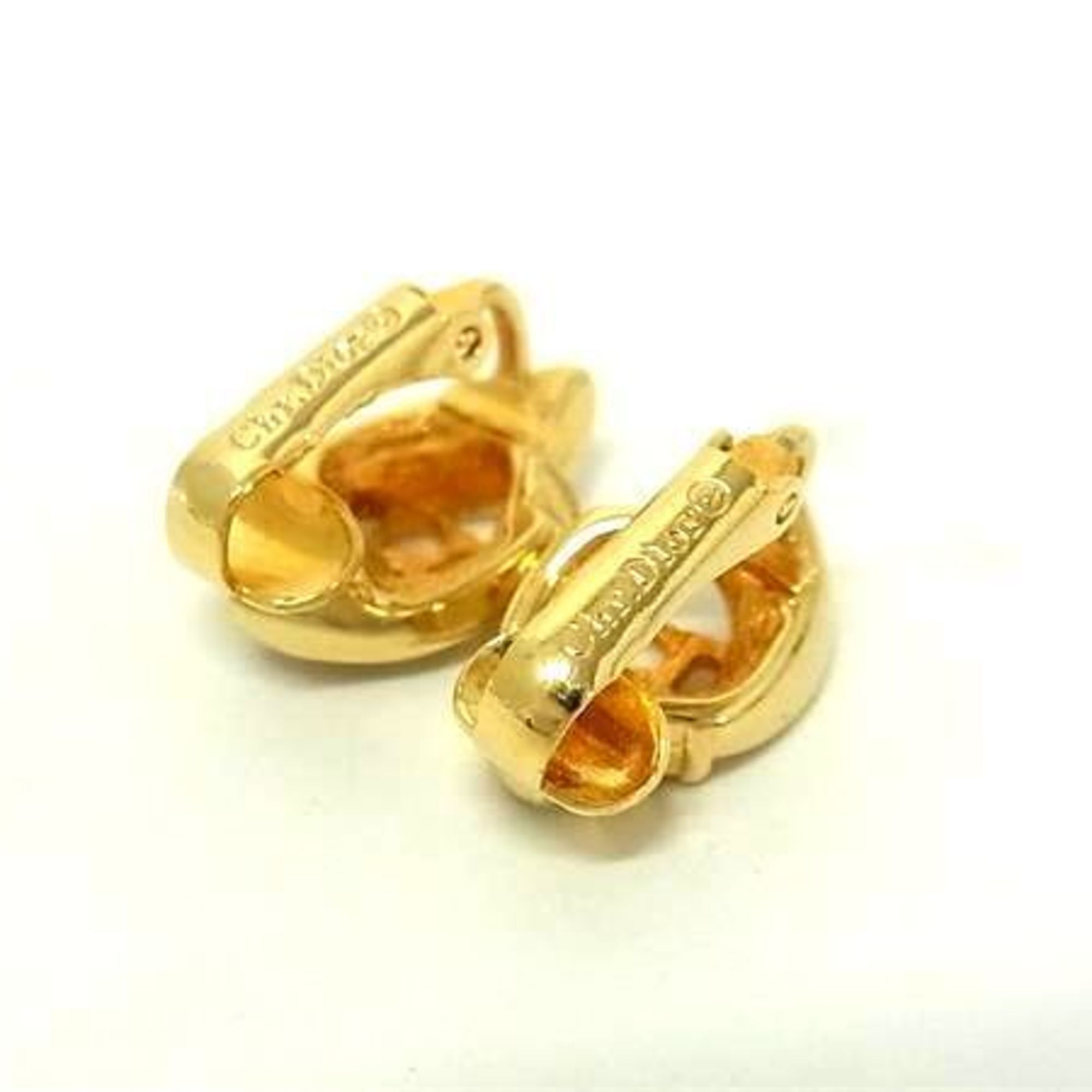 Dior Christian Dior Earrings Gold Metal Women's Rhinestone Size ONE SIZE - 3 Thumbnail