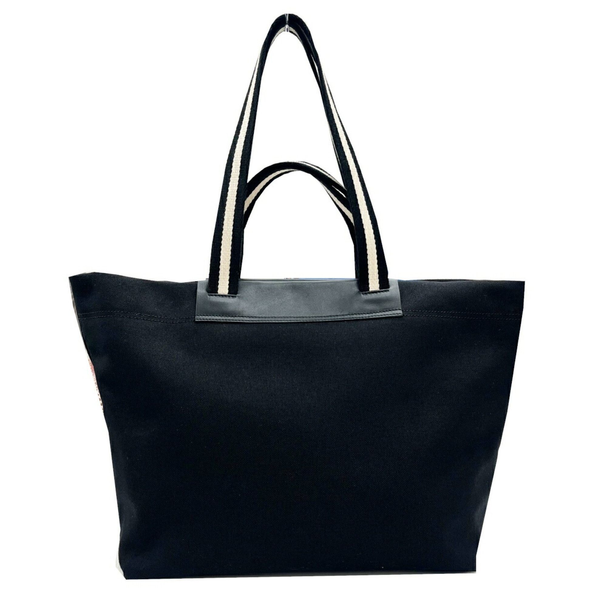 Bally BALLY Tote Bag Canvas Leather 2-Way Shoulder Handbag Black Women's Men's Size ONE SIZE - 2 Thumbnail