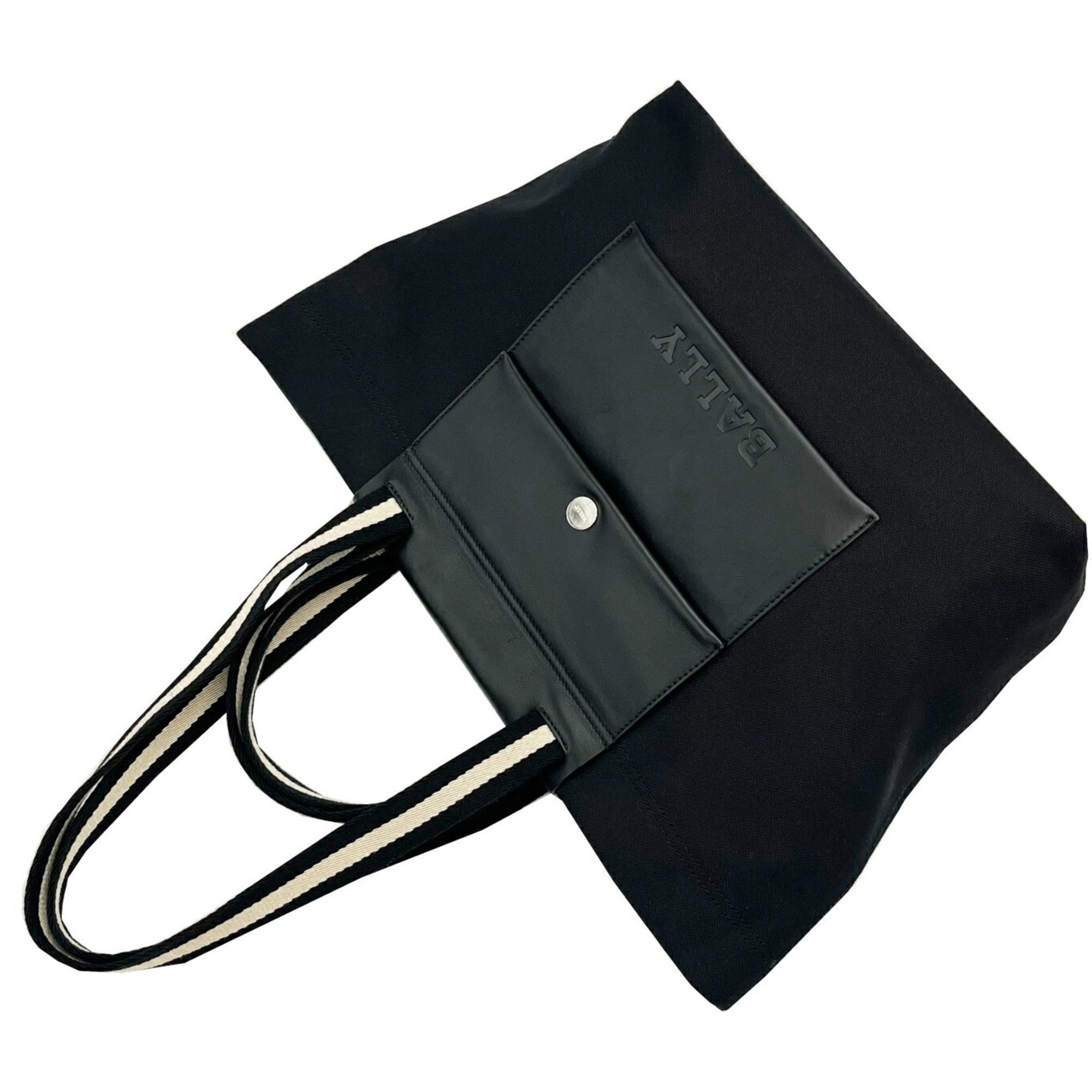 Bally BALLY Tote Bag Canvas Leather 2-Way Shoulder Handbag Black Women's Men's Size ONE SIZE - 10 Thumbnail