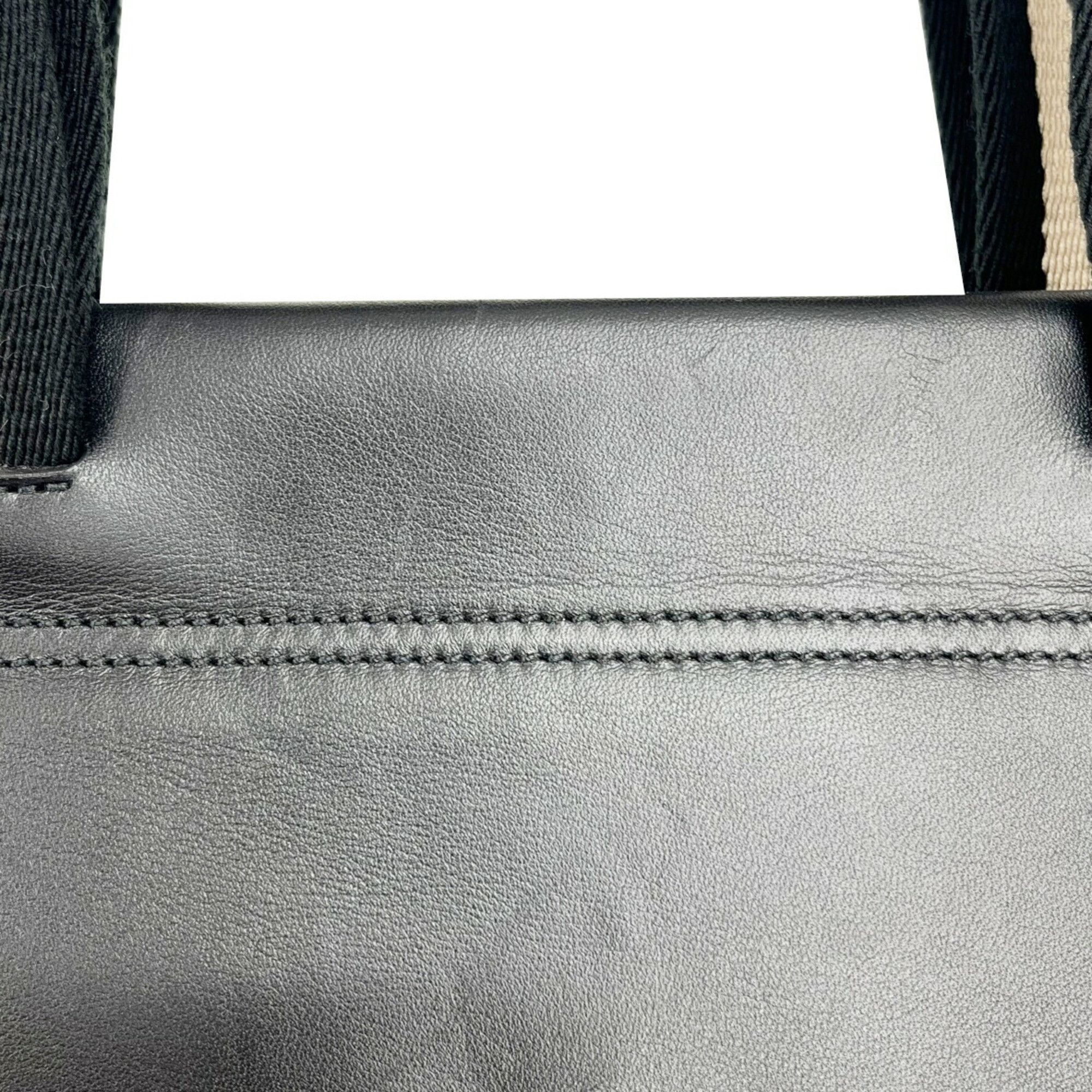 Bally BALLY Tote Bag Canvas Leather 2-Way Shoulder Handbag Black Women's Men's Size ONE SIZE - 17 Thumbnail