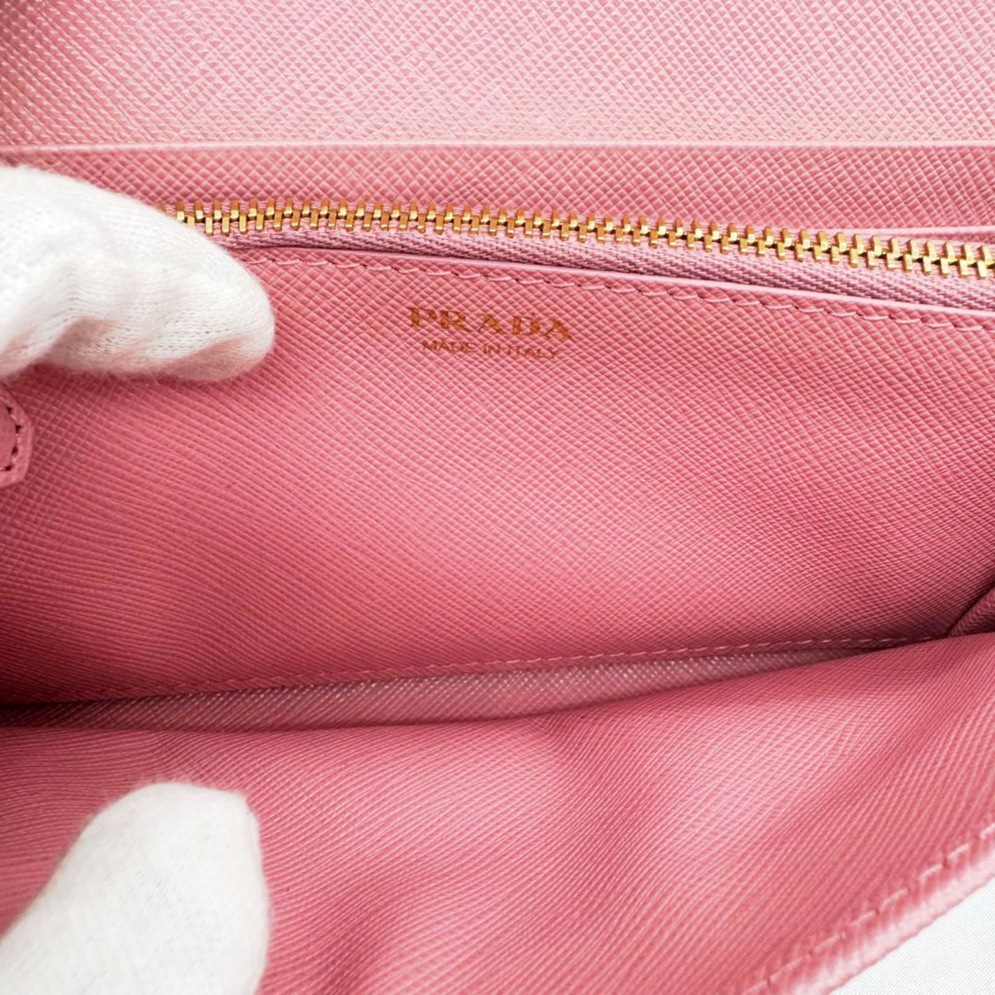 Prada PRADA Saffiano Pink Long Wallet for Women, 1MH132, SAFFIANO MULTIC ALABASTRO+PE Size ONE SIZE - 16 Thumbnail