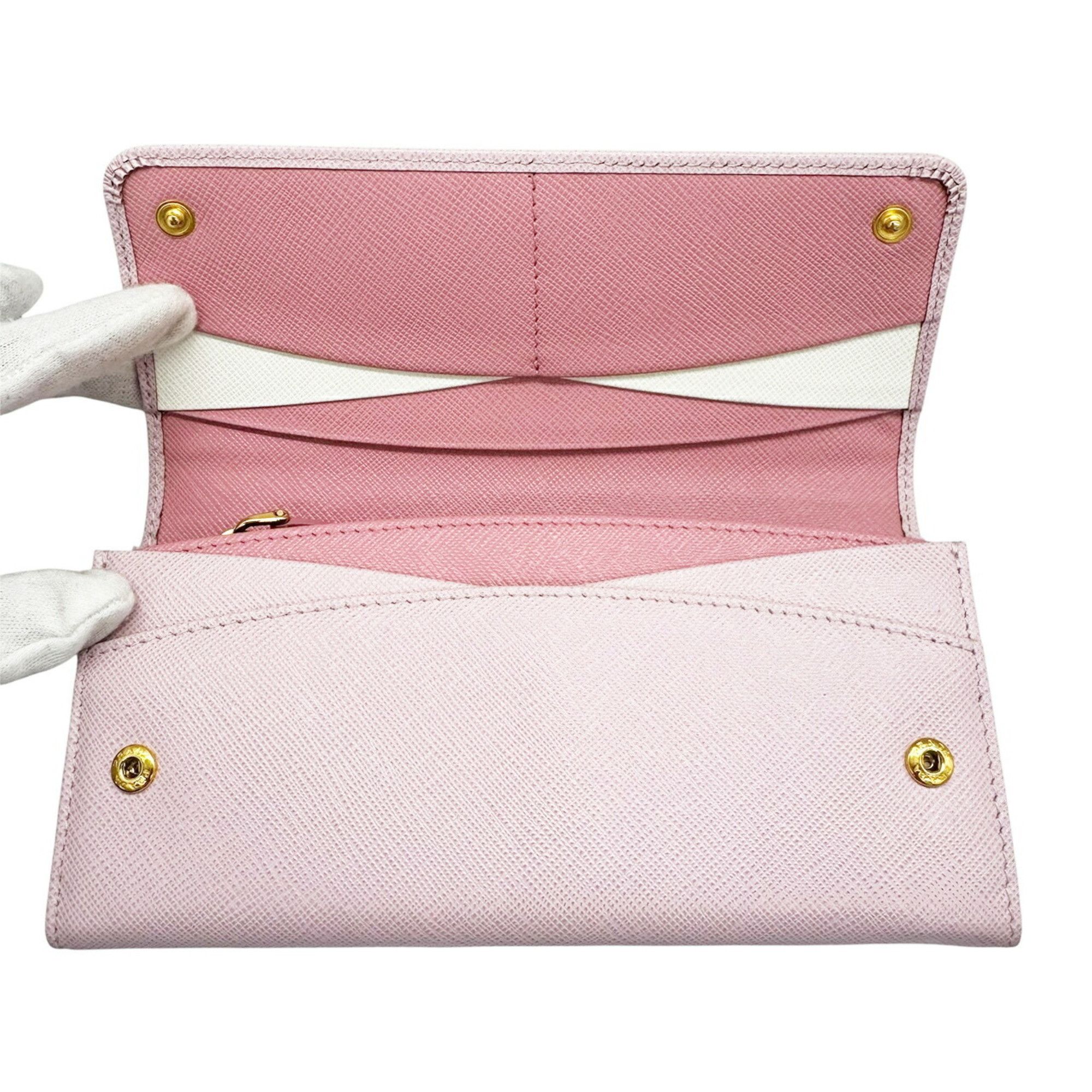 Prada PRADA Saffiano Pink Long Wallet for Women, 1MH132, SAFFIANO MULTIC ALABASTRO+PE Size ONE SIZE - 10 Thumbnail