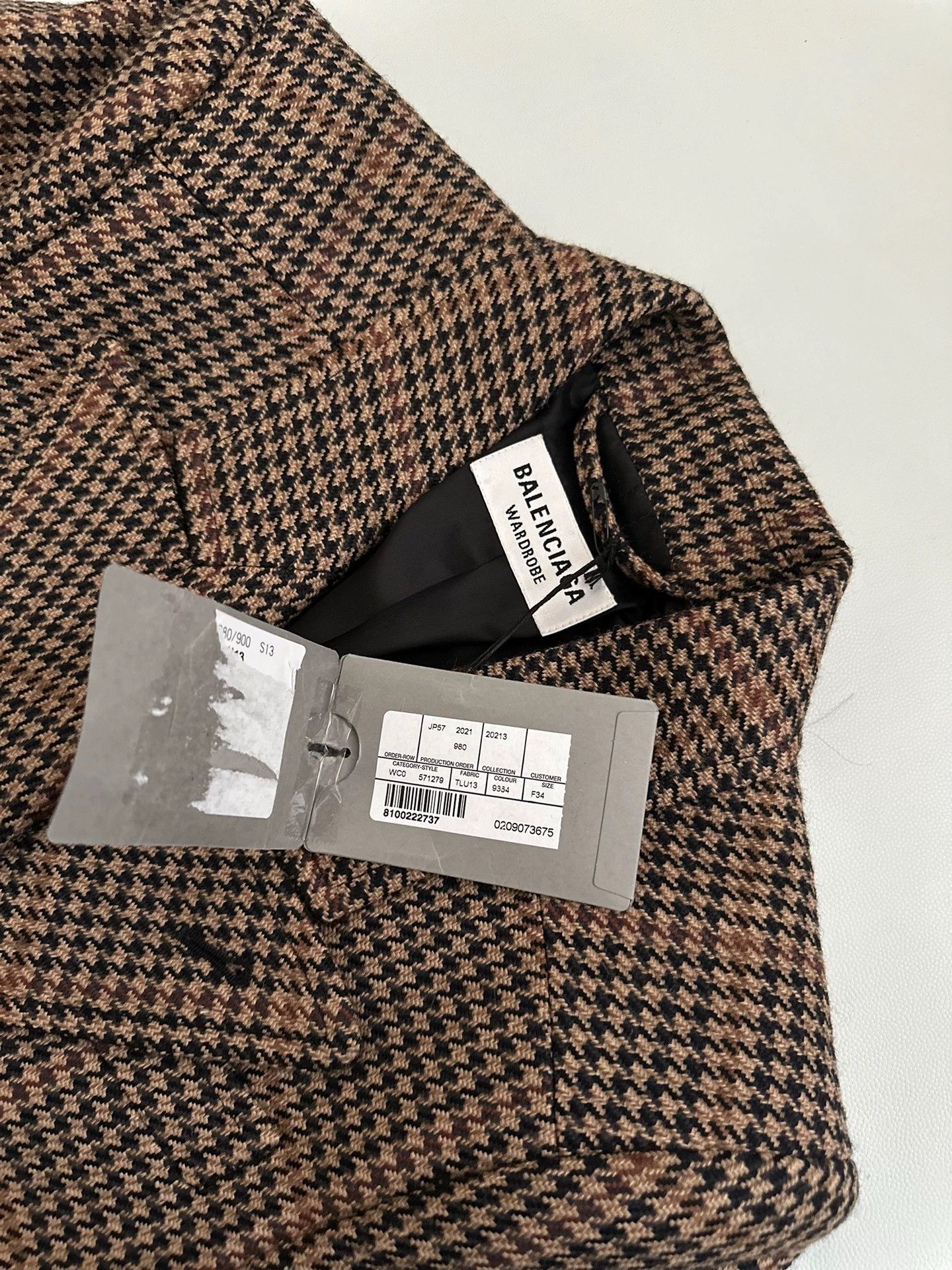 Balenciaga Balenciaga Classic Plaid Brown Coat - dmc Size US S / EU 44-46 / 1 - 2 Thumbnail