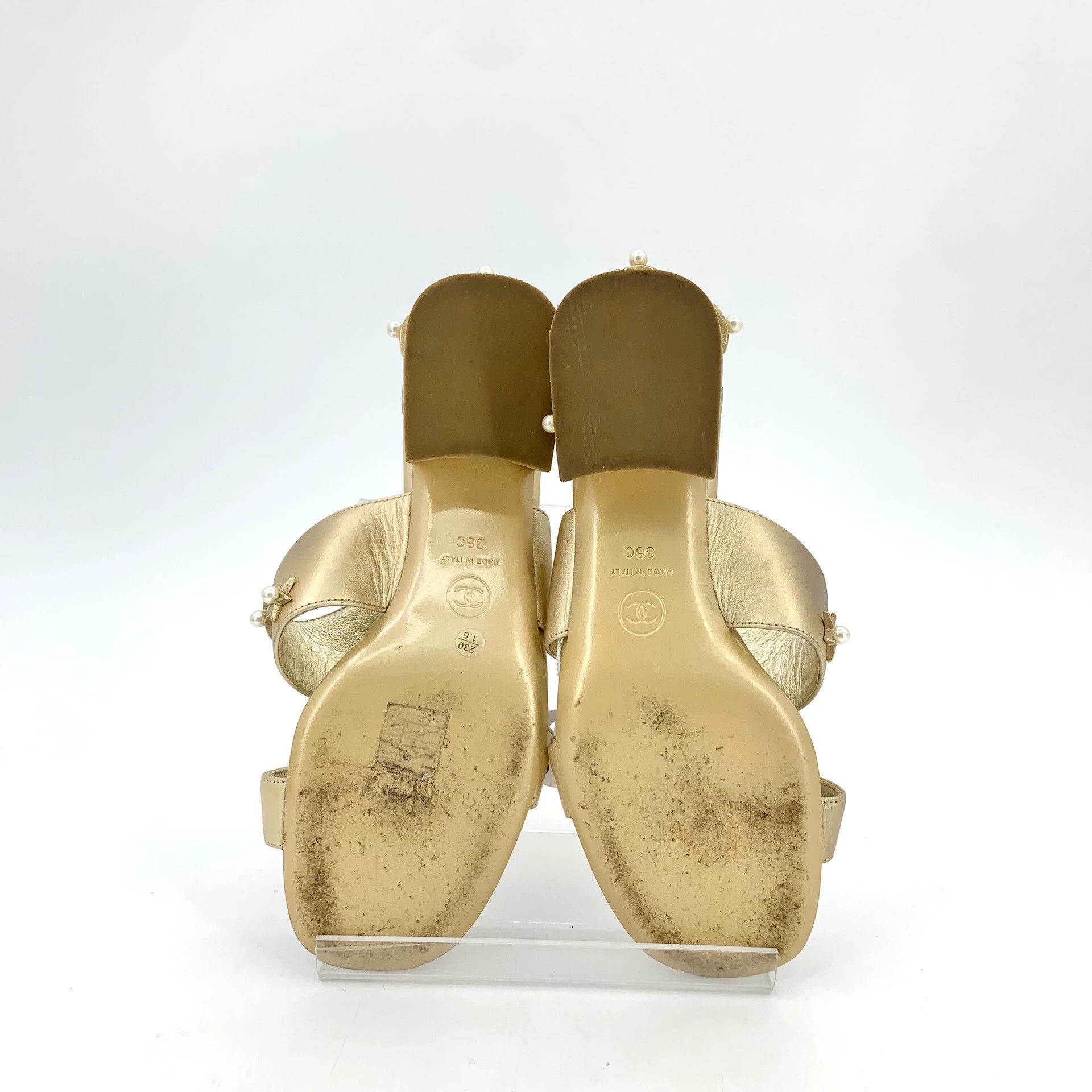 Chanel Chanel Gold Star Pearl Slide Sandals - dmc Size US 6 / EU 39 - 5 Thumbnail