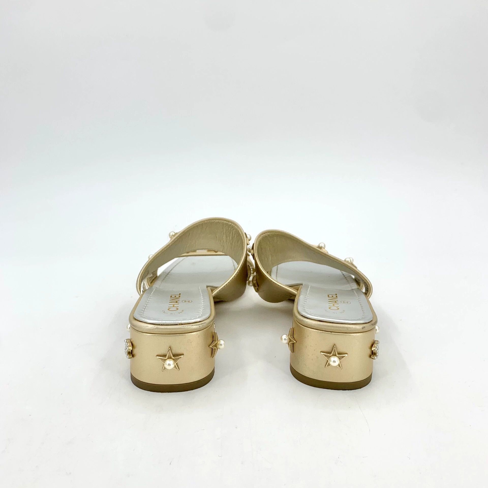Chanel Chanel Gold Star Pearl Slide Sandals - dmc Size US 6 / EU 39 - 4 Thumbnail