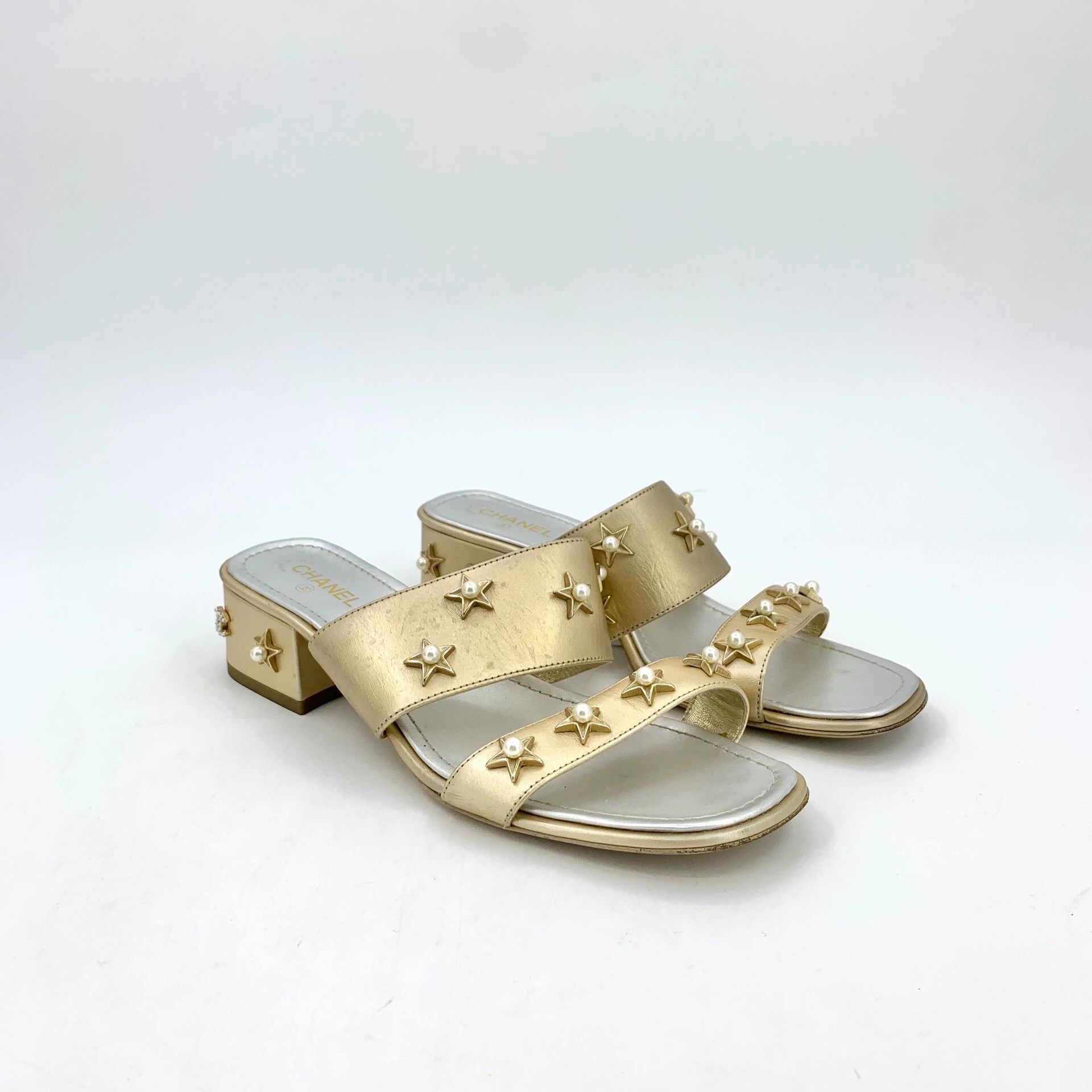Chanel Chanel Gold Star Pearl Slide Sandals - dmc Size US 6 / EU 39 - 2 Thumbnail