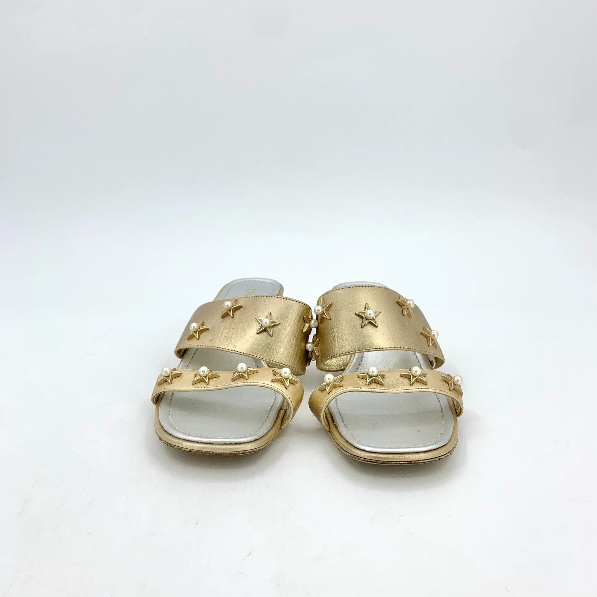 Chanel Chanel Gold Star Pearl Slide Sandals - dmc Size US 6 / EU 39 - 3 Thumbnail