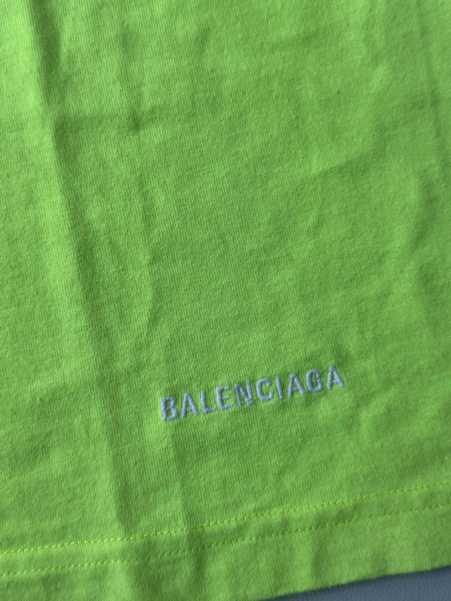 Balenciaga Balenciaga Neon Green Cotton T-Shirt - dmc Size US M / EU 48-50 / 2 - 2 Thumbnail