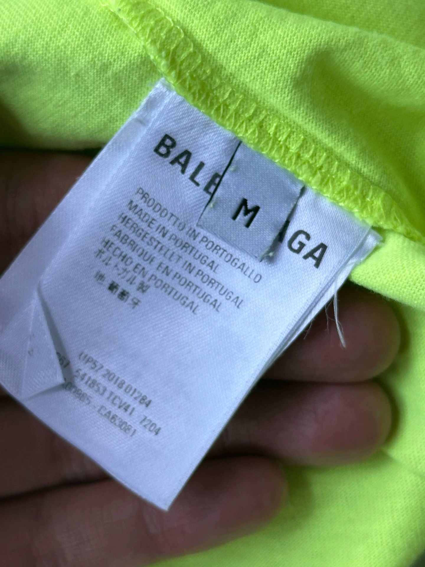 Balenciaga Balenciaga Neon Green Cotton T-Shirt - dmc Size US M / EU 48-50 / 2 - 3 Thumbnail