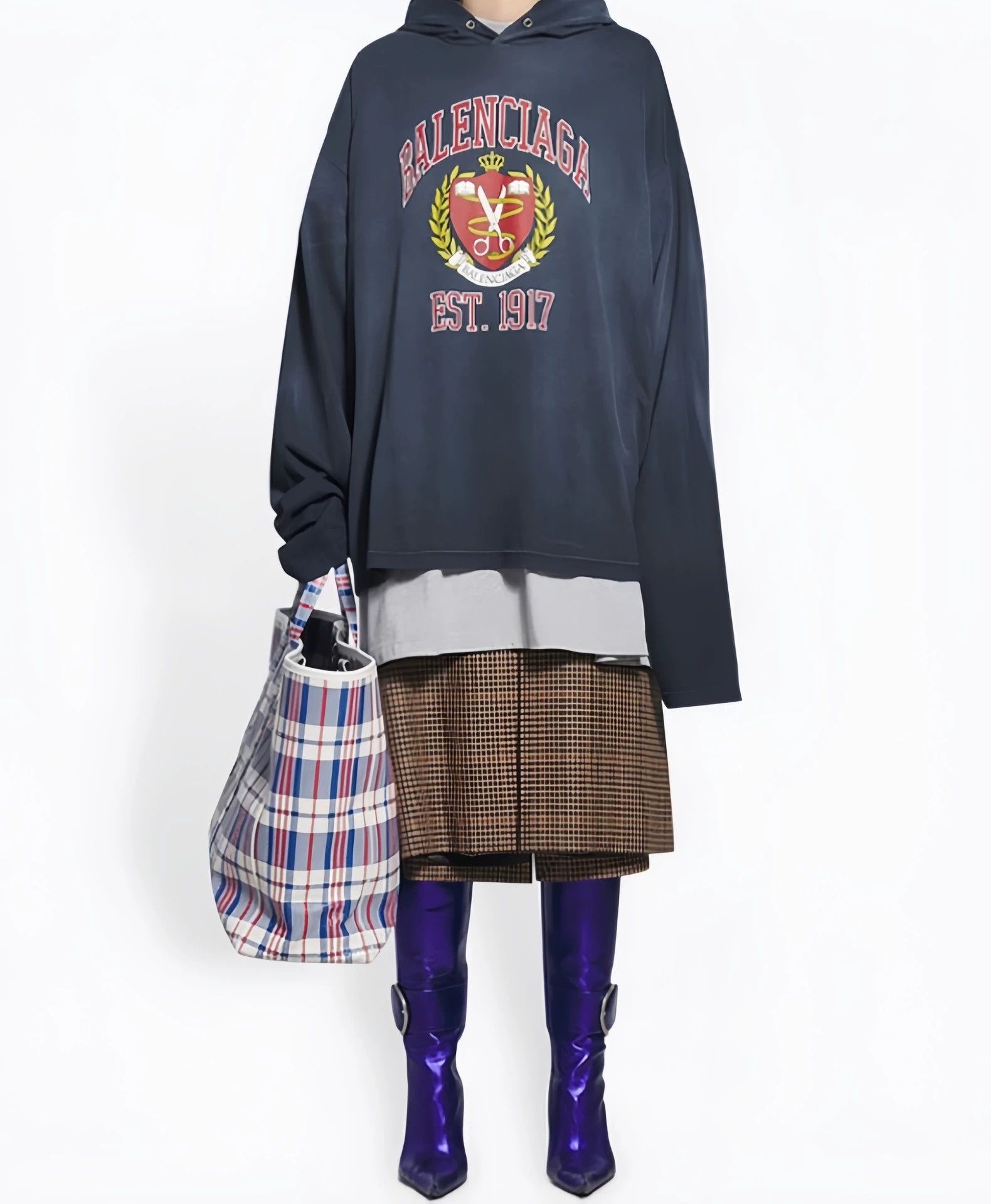 Balenciaga Balenciaga Washed Distressed Logo Sweatshirt - dmc Size US XS / EU 42 / 0 - 6 Thumbnail