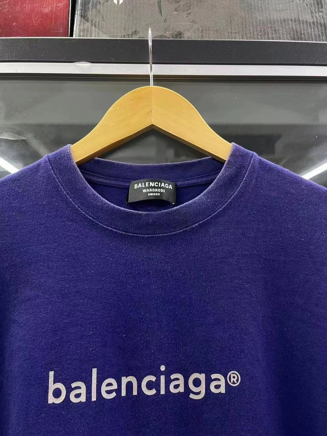 Balenciaga Logo Print Purple T-shirt M - dmc