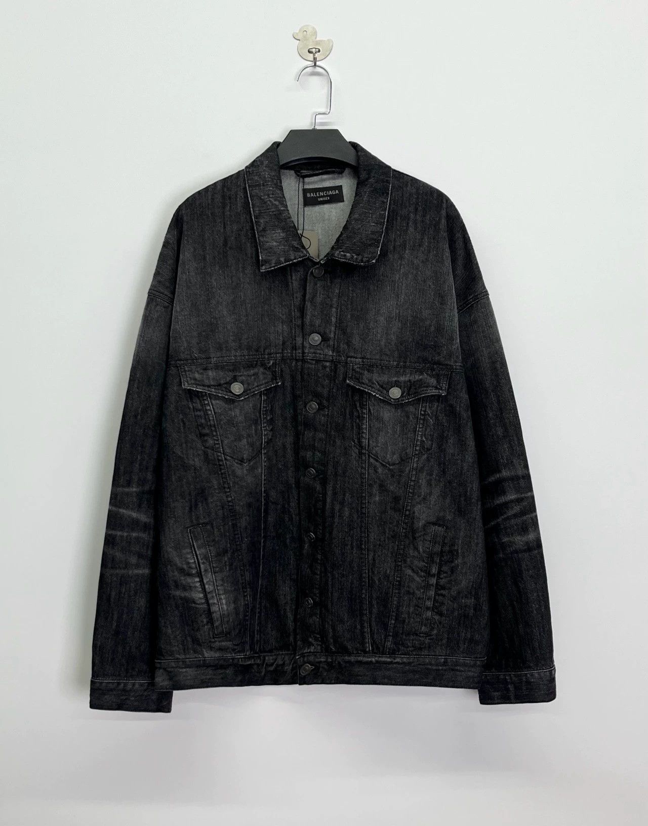 Balenciaga Balenciaga SS24 Denim Jacket with Crystal Logo - dmc Size US M / EU 48-50 / 2 - 2 Thumbnail