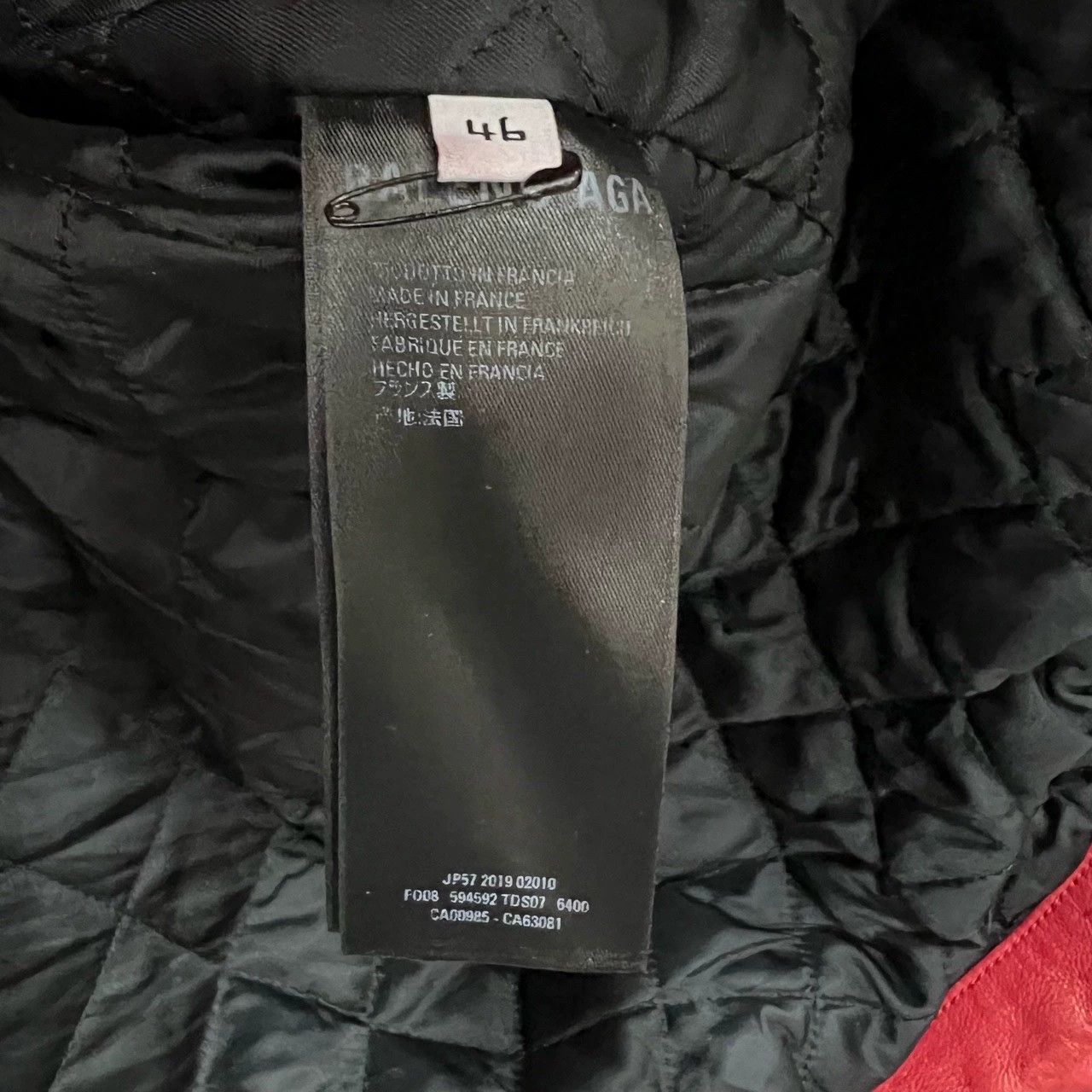 Balenciaga Balenciaga Red Embroidered Logo Leather Jacket - dmc Size US L / EU 52-54 / 3 - 4 Thumbnail