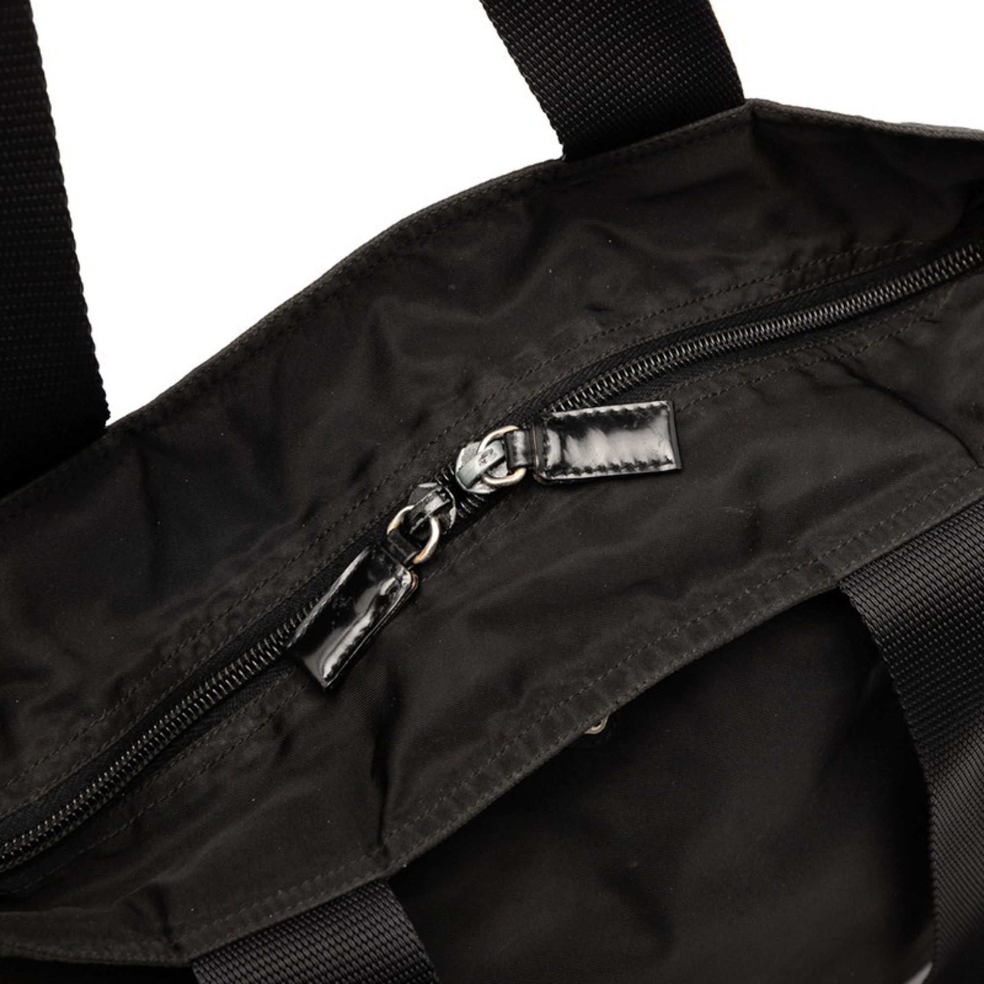 Prada Prada Triangle Logo Tote Bag, Black Nylon, Women's Size ONE SIZE - 5 Thumbnail