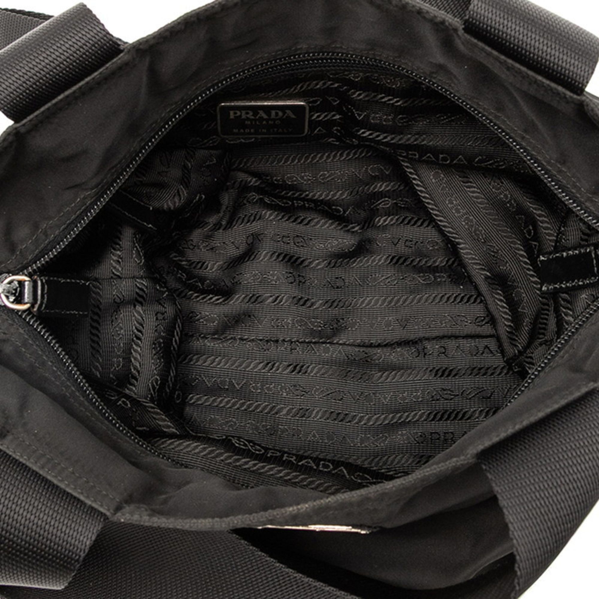 Prada Prada Triangle Logo Tote Bag, Black Nylon, Women's Size ONE SIZE - 6 Thumbnail