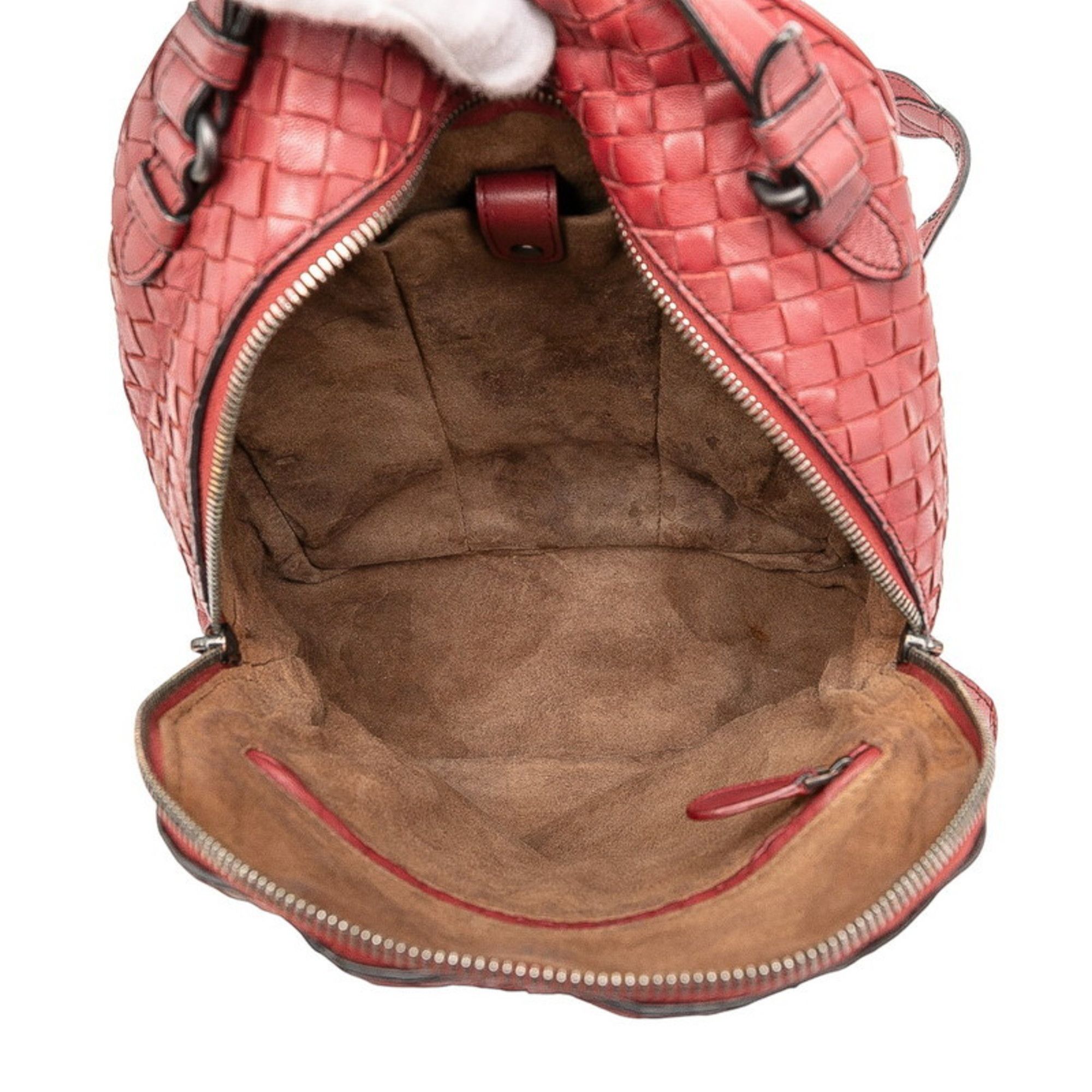 Bottega Veneta Bottega Veneta Intrecciato Backpack, Wine Red Leather, Women's Size ONE SIZE - 4 Thumbnail