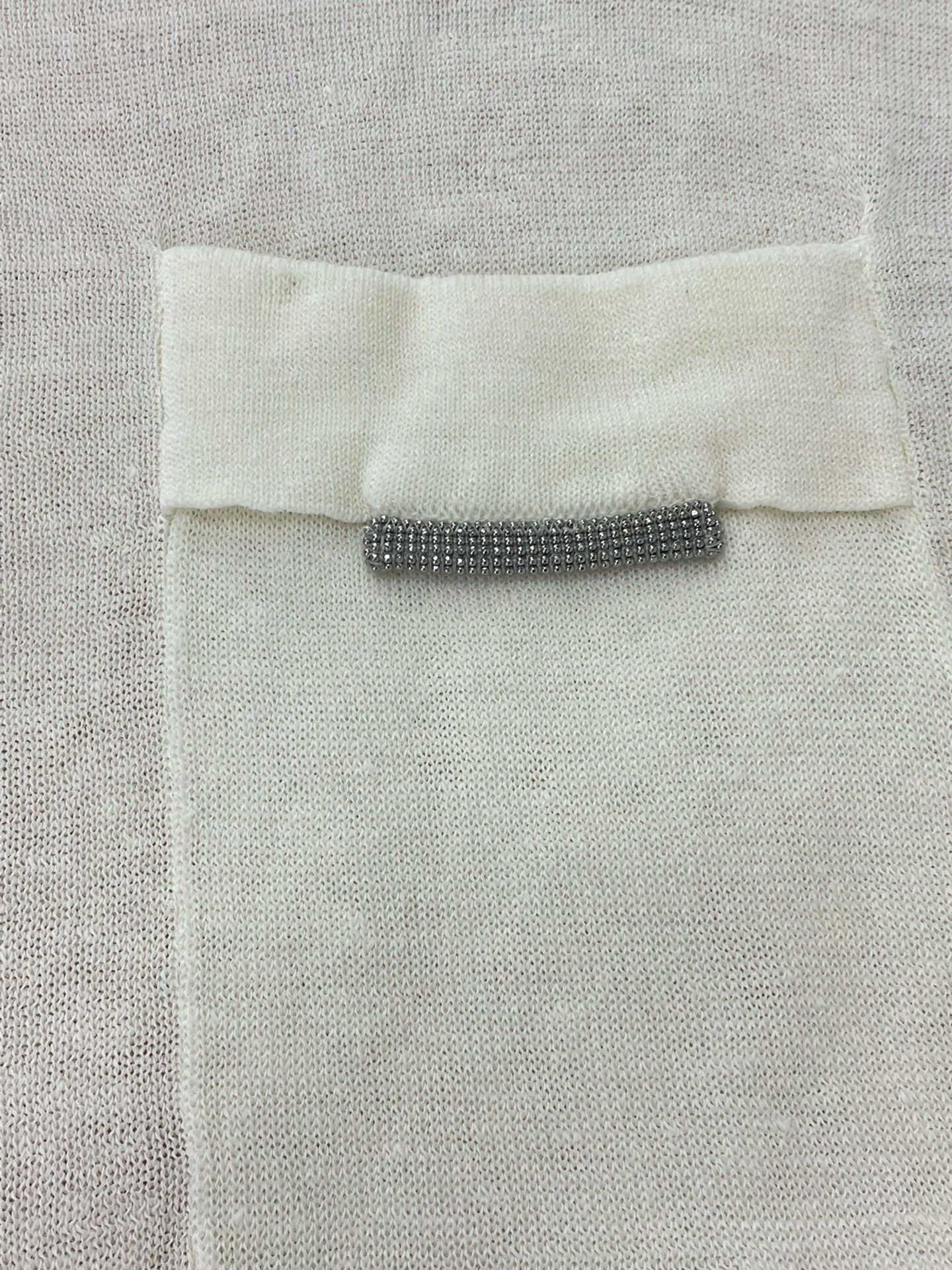 Brunello Cucinelli Brunello Cucinelli White Beaded Crewneck Top - dmc Size US S / EU 44-46 / 1 - 2 Thumbnail