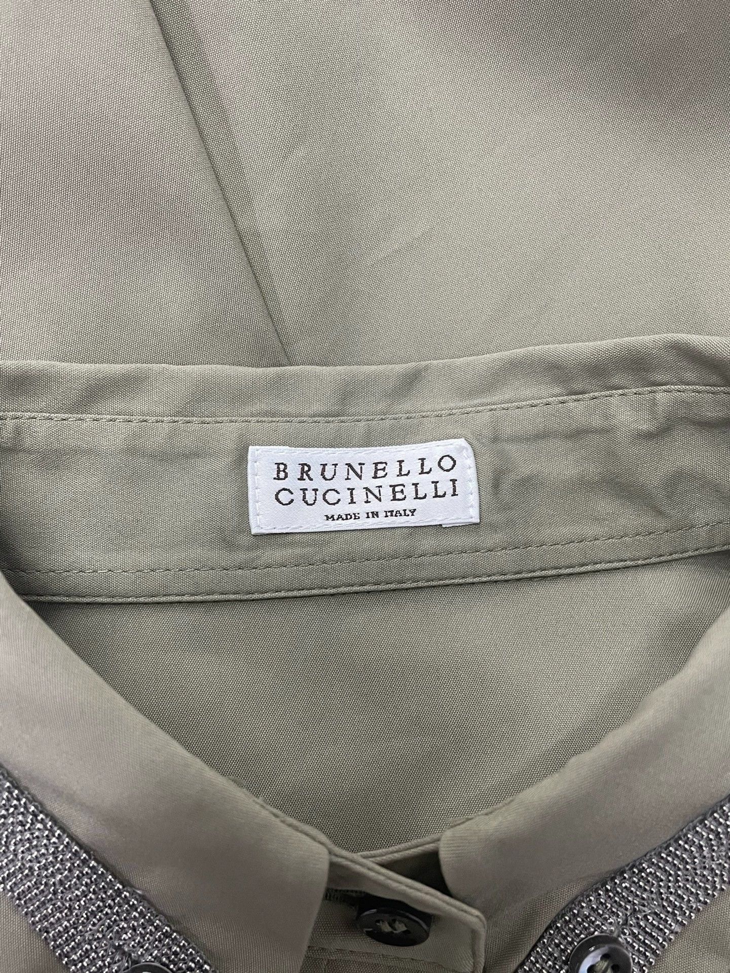 Brunello Cucinelli Brunello Cucinelli Green Beaded Collar Shirt - dmc Size US XS / EU 42 / 0 - 4 Thumbnail