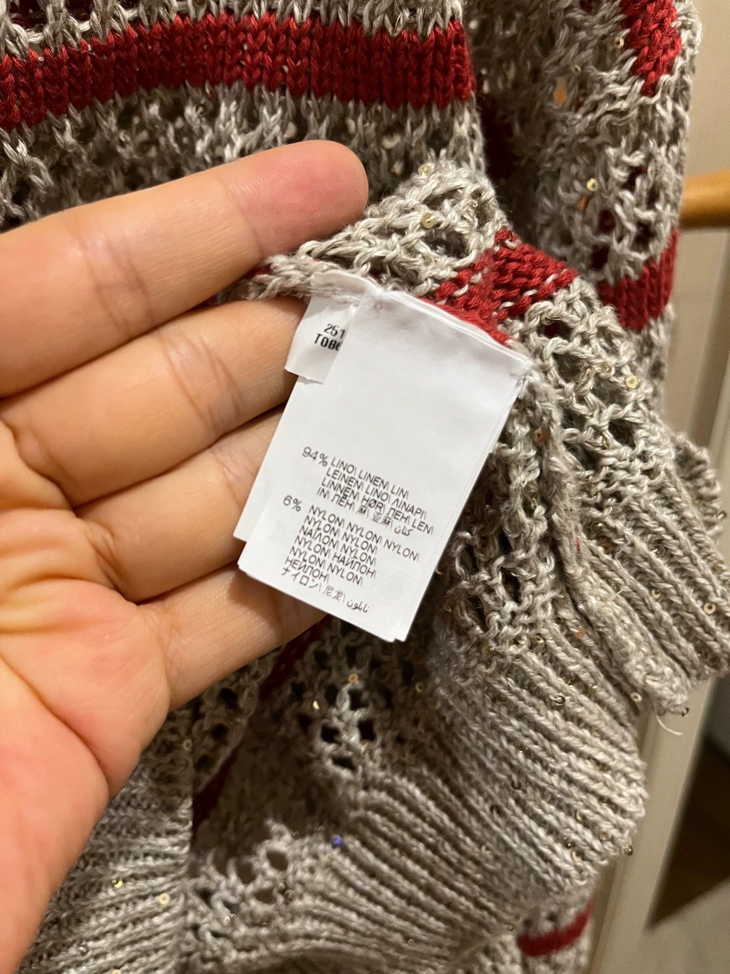 Brunello Cucinelli Brunello Cucinelli Linen Sequin Knit Top - dmc Size US S / EU 44-46 / 1 - 4 Thumbnail