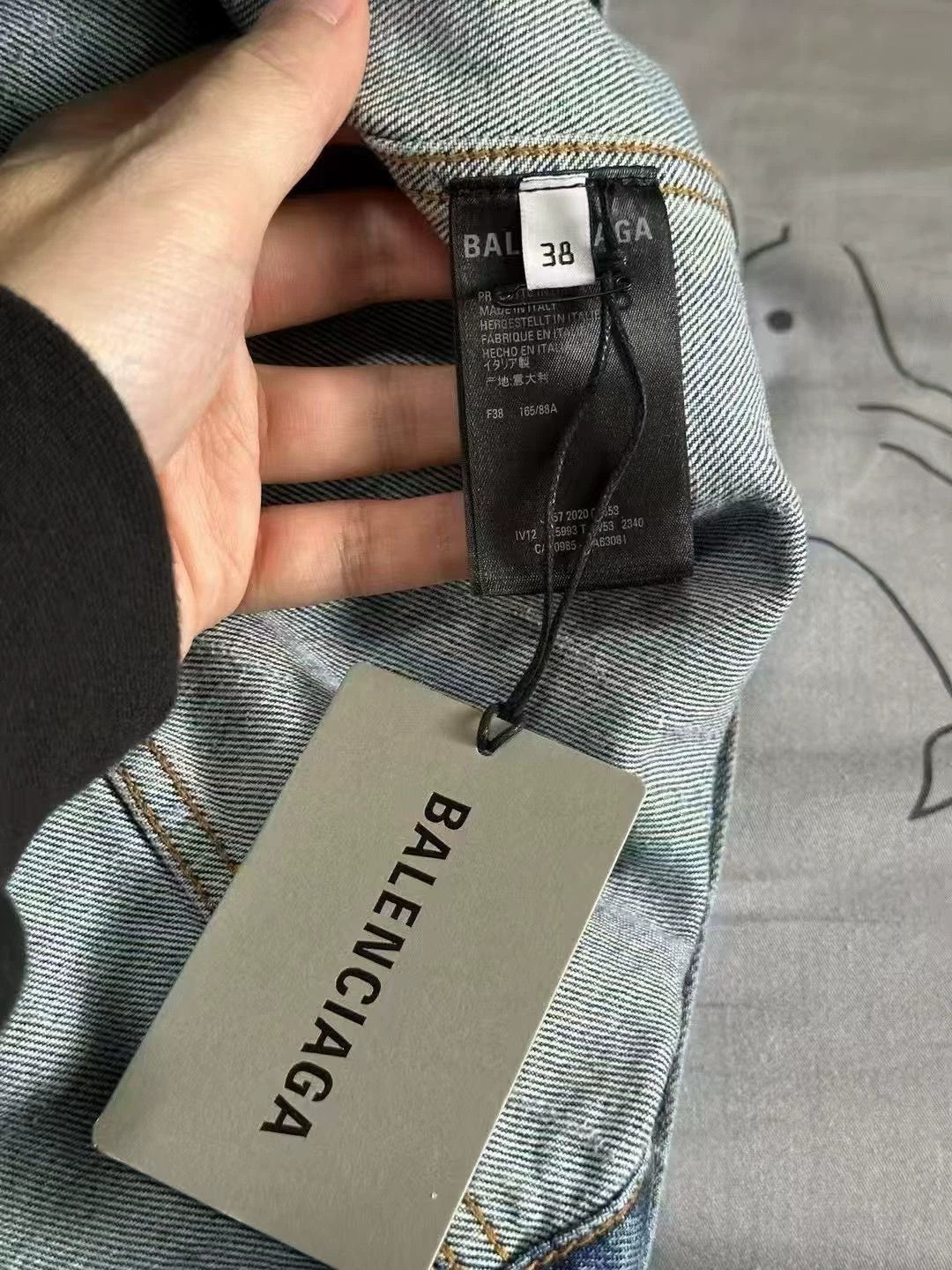 Balenciaga Balenciaga Denim Jacket with Text Print - dmc Size US XXL / EU 58 / 5 - 4 Thumbnail