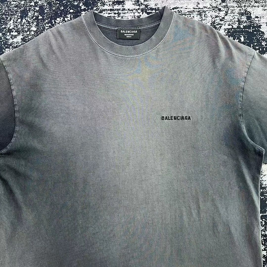 Balenciaga Balenciaga Logo Distressed Gray T-Shirt - dmc Size US L / EU 52-54 / 3 - 2 Thumbnail