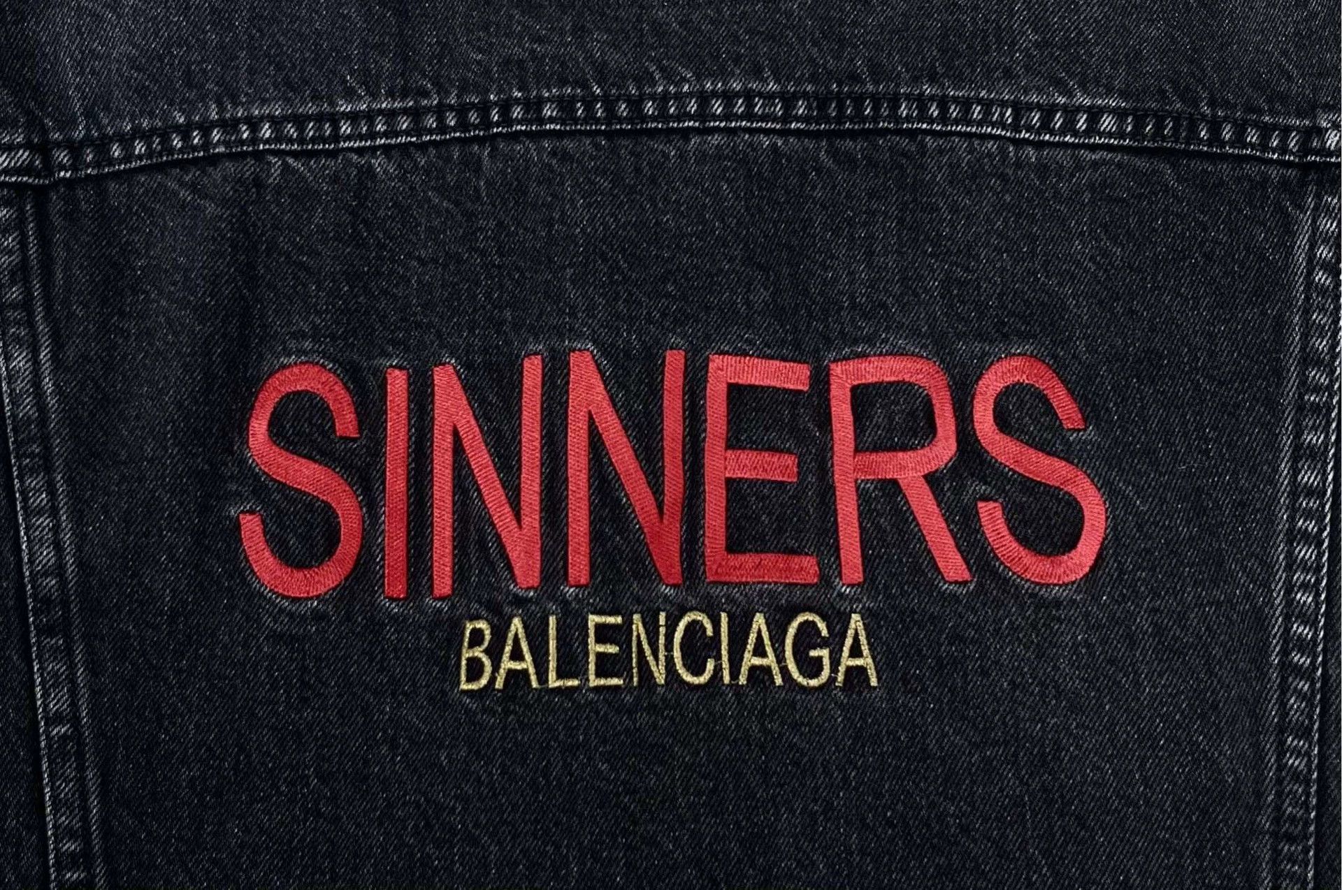 Balenciaga Balenciaga Black Distressed Denim Jacket - dmc Size US L / EU 52-54 / 3 - 6 Thumbnail