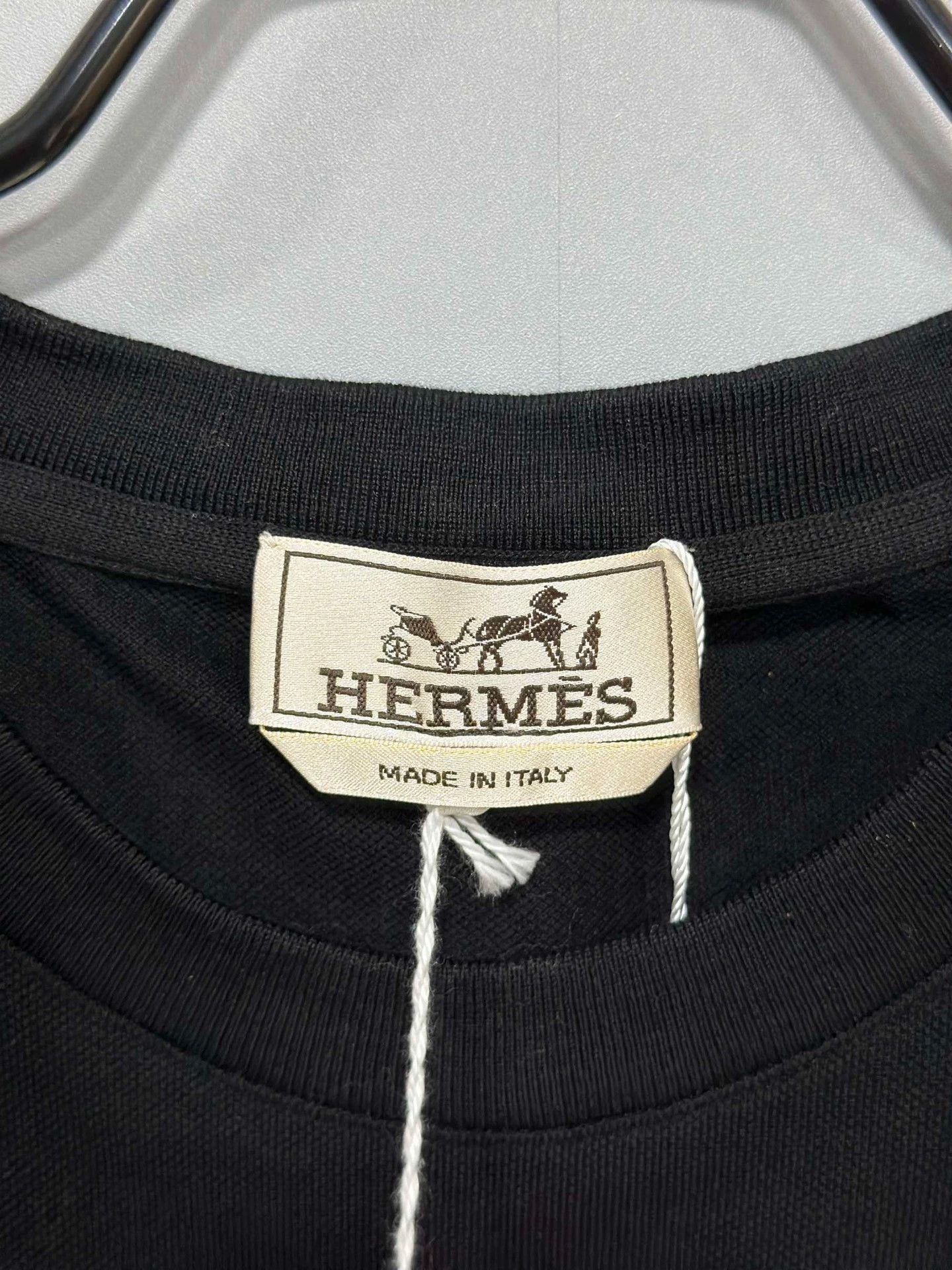 Hermes HERMES Black Round Neck Short Sleeve - dmc Size US XL / EU 56 / 4 - 4 Thumbnail