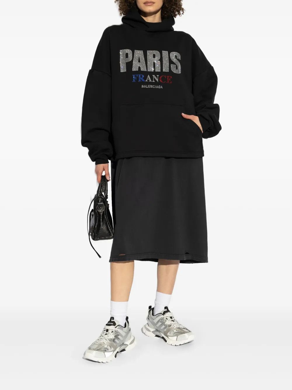 Balenciaga paris strass crystals cropped hoodie Size US L / EU 52-54 / 3 - 2 Thumbnail