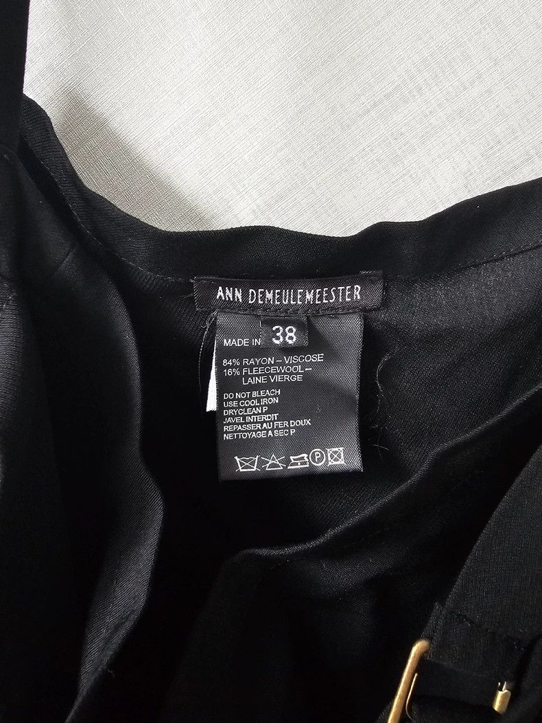 Ann Demeulemeester black silk wool blend bib overall dress - dmc Size L / US 10 / IT 46 - 7 Thumbnail