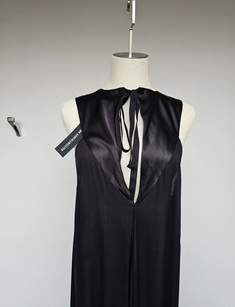 Ann Demeulemeester long black silk maxi dress for women - dmc Size M / US 6-8 / IT 42-44 - 6 Thumbnail