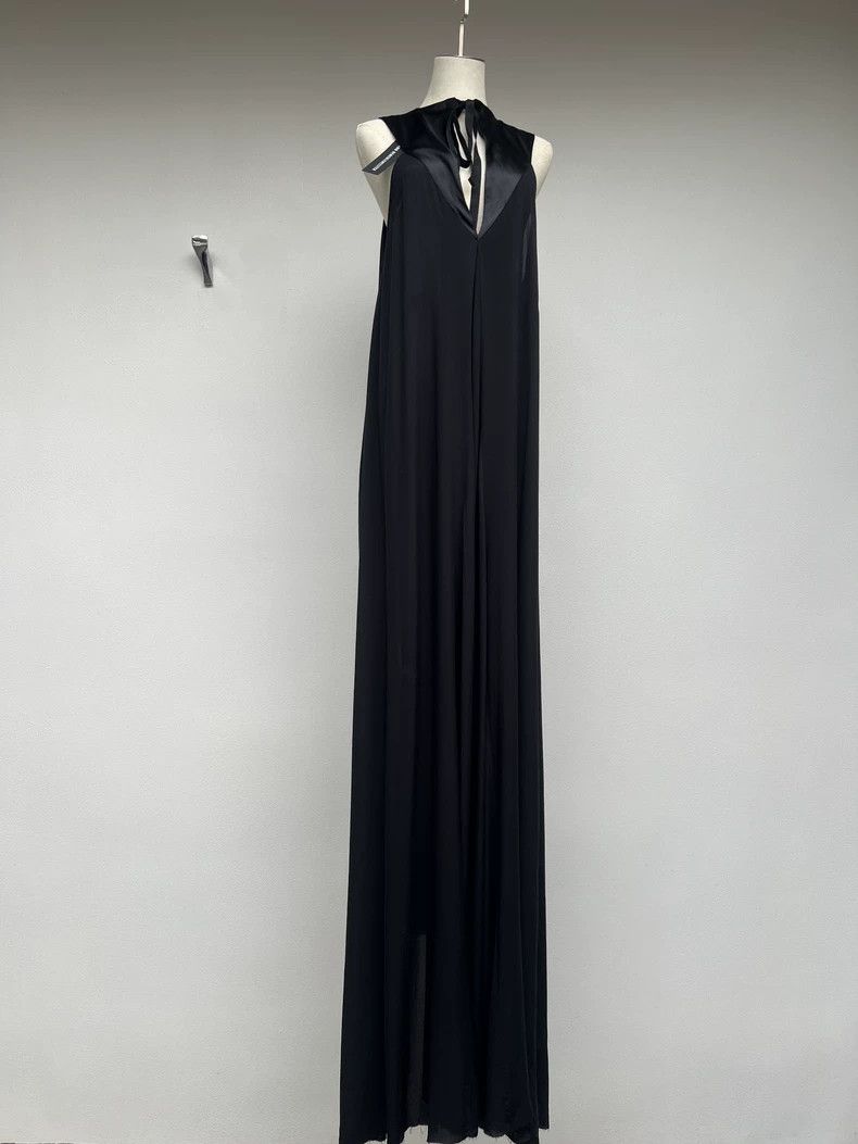 Ann Demeulemeester long black silk maxi dress for women - dmc Size M / US 6-8 / IT 42-44 - 3 Thumbnail