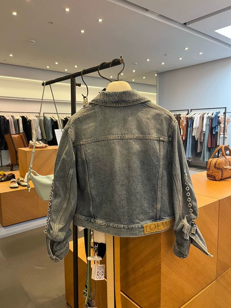 Loewe light blue denim jacket for women Size S / US 4 / IT 40 - 6 Thumbnail