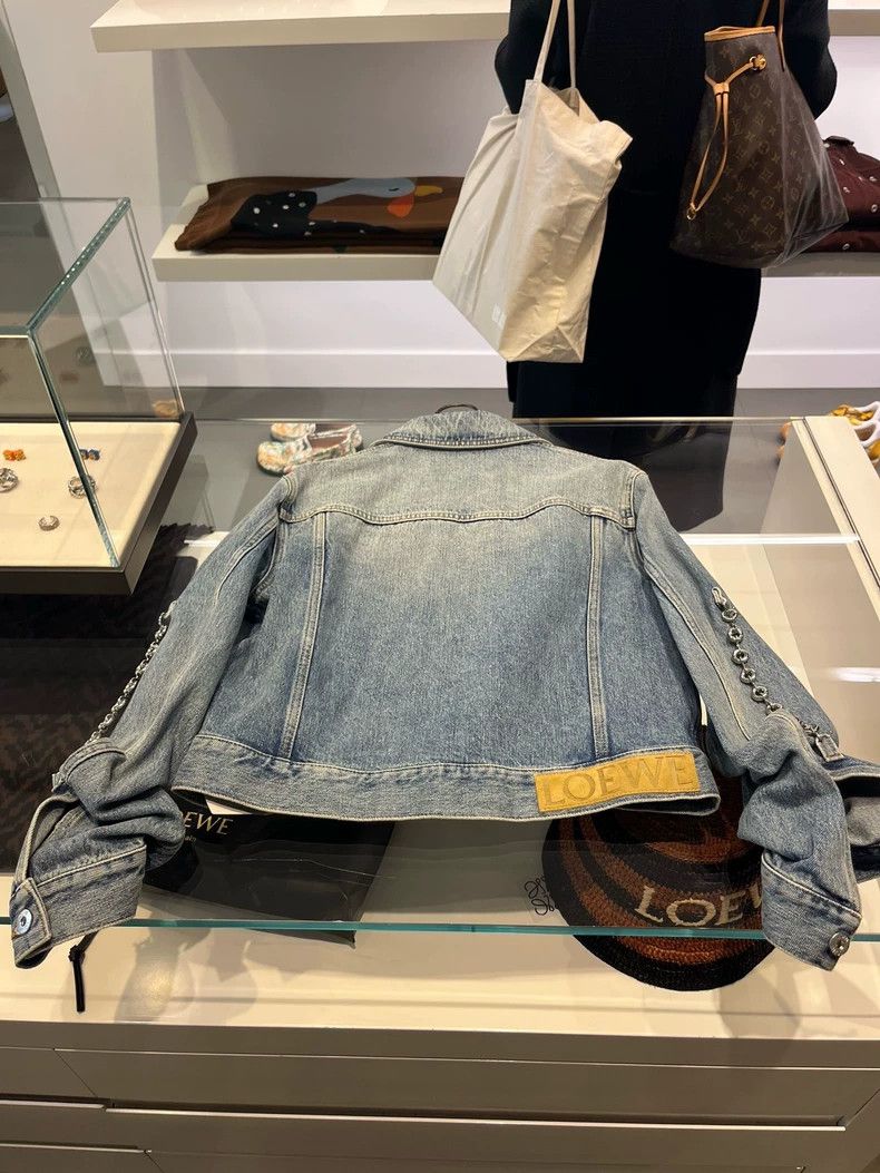 Loewe light blue denim jacket for women Size S / US 4 / IT 40 - 7 Thumbnail