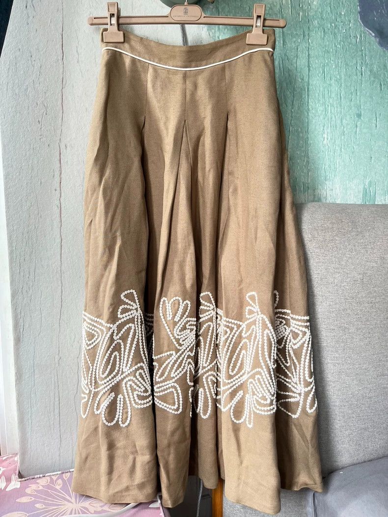Loro Piana Loro Piana 2023 Linen Embroidered Long Dress Size M / US 6-8 / IT 42-44 - 3 Thumbnail