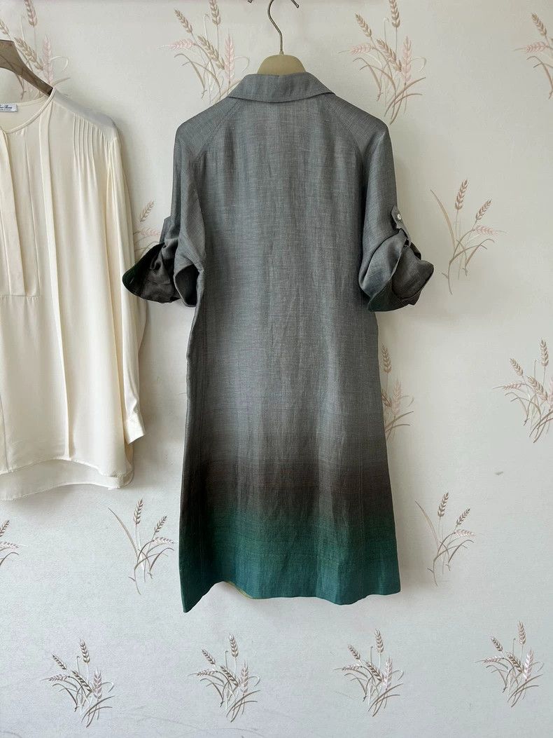Loro Piana Loro Piana Gray Silk-Linen Casual Dress -dmc Size M / US 6-8 / IT 42-44 - 3 Thumbnail