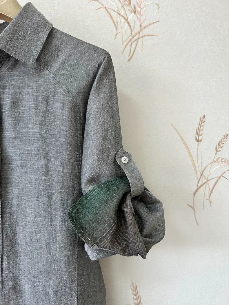 Loro Piana Loro Piana Gray Silk-Linen Casual Dress -dmc Size M / US 6-8 / IT 42-44 - 5 Thumbnail