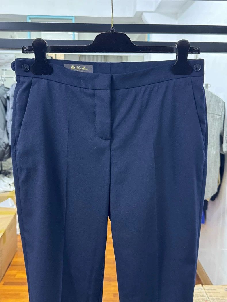 Loro Piana Loro Piana Women's Blue Casual Wool Pants Size 40" / US 18 - 2 Thumbnail