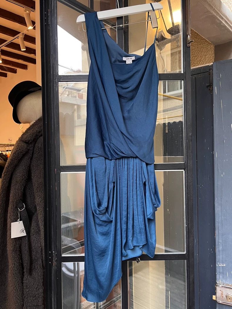Helmut Lang Helmut Lang Blue Asymmetric Strap Dress - dmc Size XS / US 0-2 / IT 36-38 - 4 Thumbnail