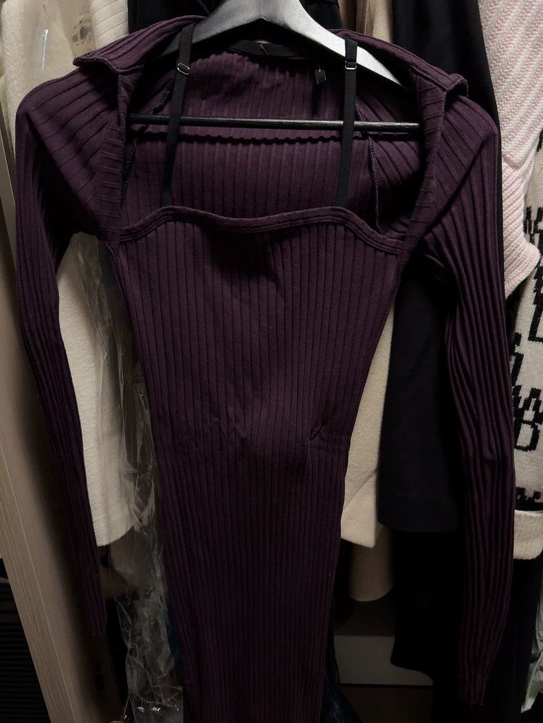 Helmut Lang HELMUT LANG Ribbed Mini Dress - dmc Size XS / US 0-2 / IT 36-38 - 3 Thumbnail