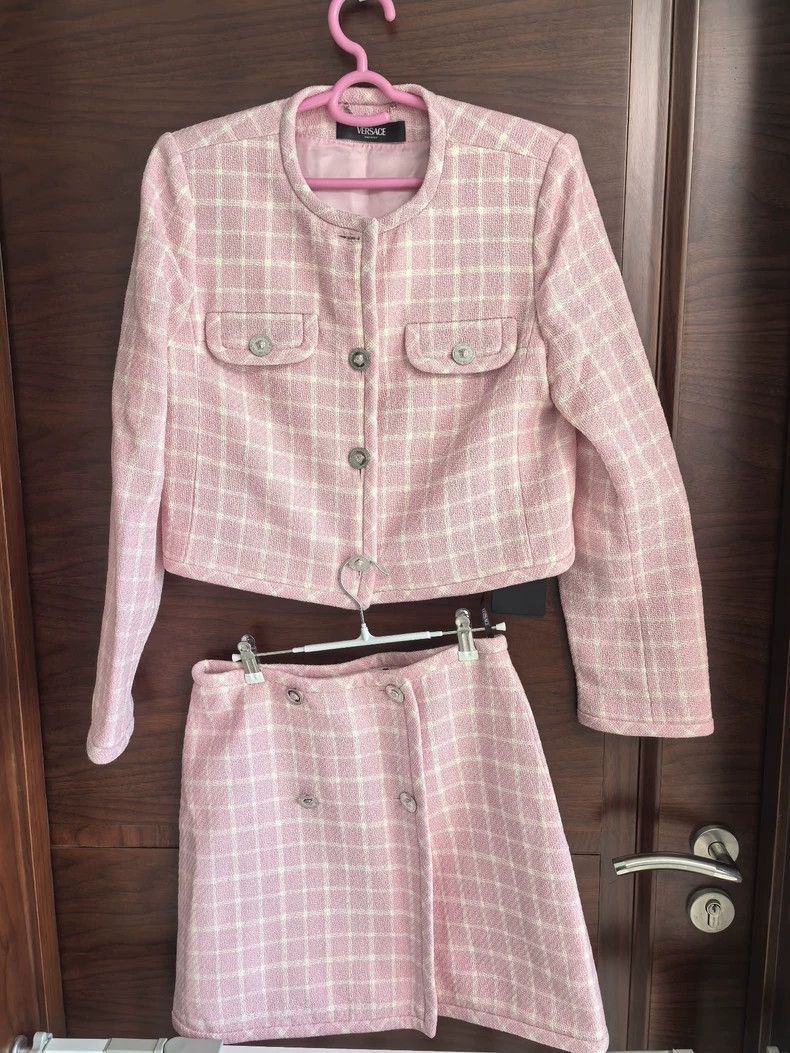 Versace VERSACE Women's Pink Jacket and Skirt Set - dmc Size L / US 10 / IT 46 - 8 Thumbnail
