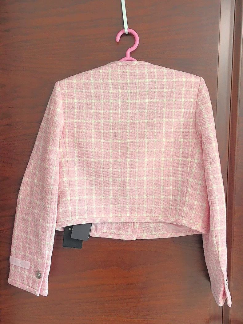 Versace VERSACE Women's Pink Jacket and Skirt Set - dmc Size L / US 10 / IT 46 - 2 Thumbnail