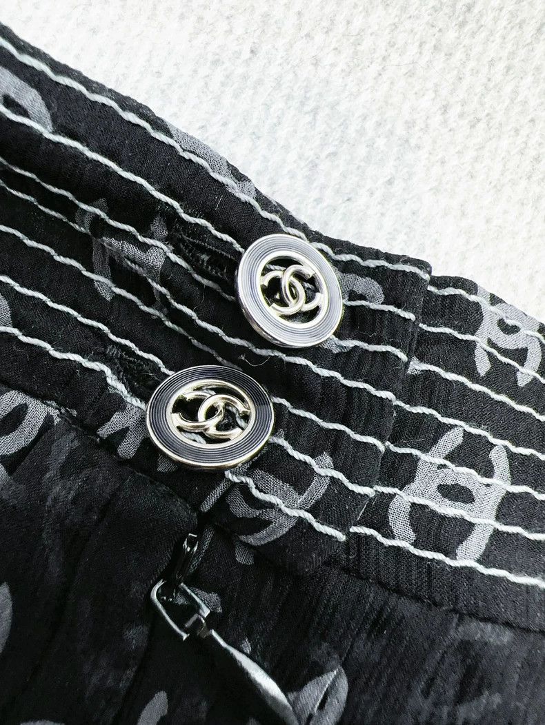 Chanel Chanel 20p Logo Print Silk Slip Dress- dmc Size S / US 4 / IT 40 - 4 Thumbnail