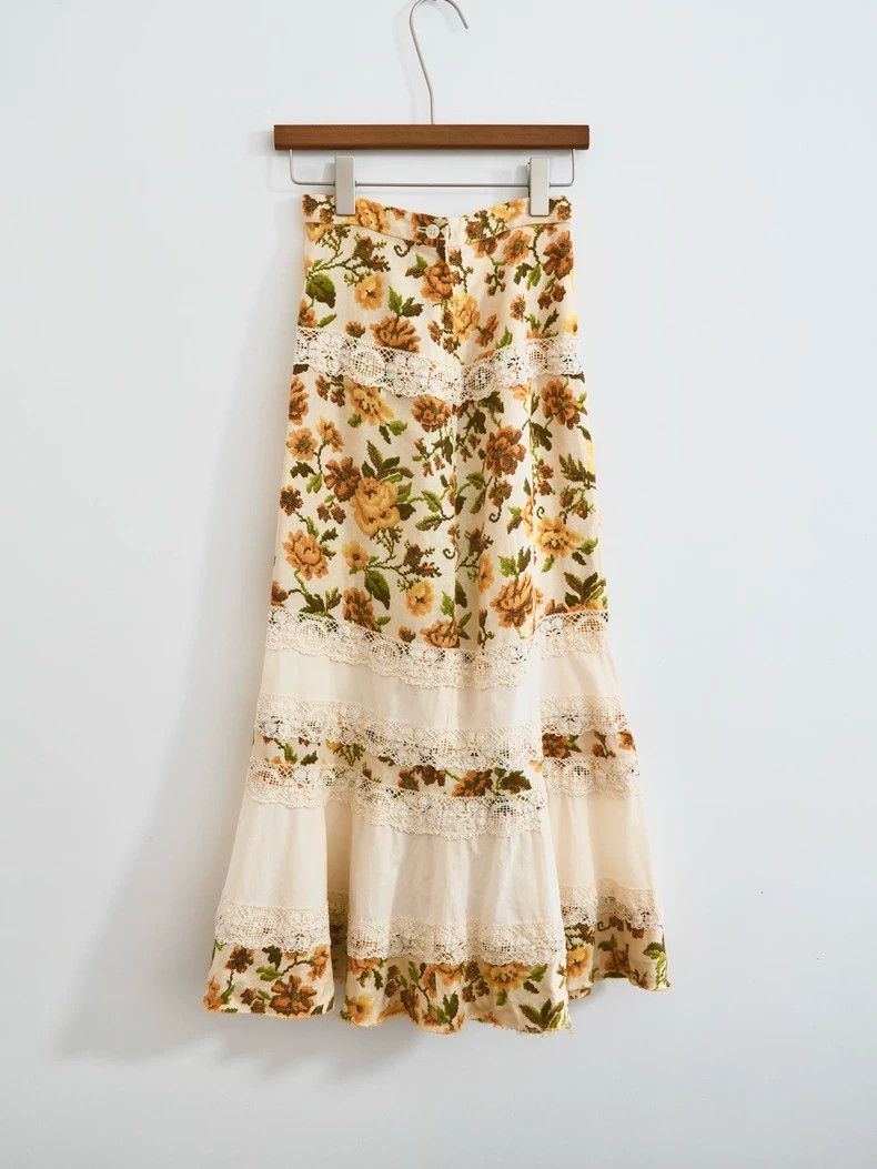 Comme des Garcons Comme des Garcons Gold Floral Midi Skirt - dmc Size 26" / US 2 / IT 38 - 4 Thumbnail