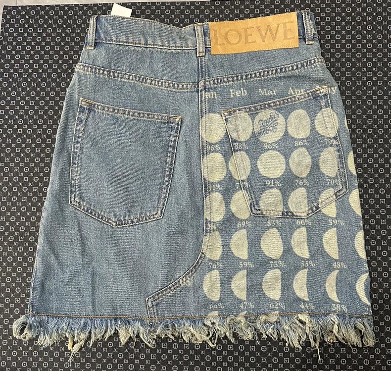Loewe LOEWE High-Waist Denim Mini Skirt - dmc Size 26" / US 2 / IT 38 - 2 Thumbnail