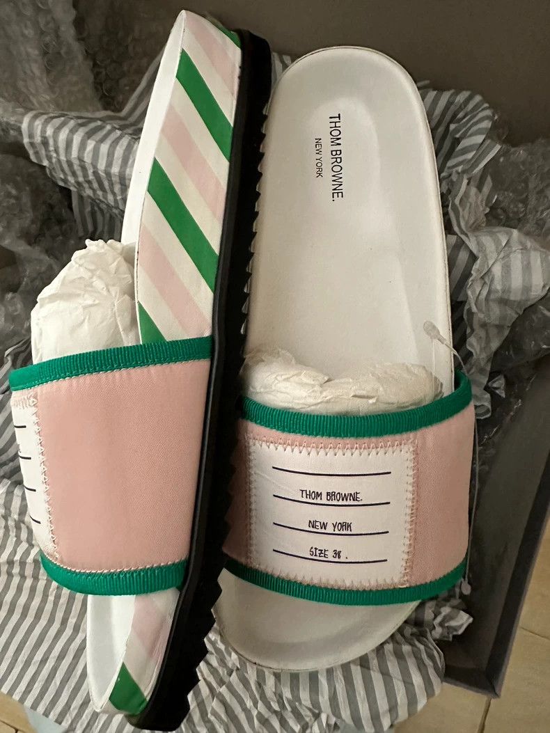 Thom Browne THOM BROWNE Women's Colorblock Slides - dmc Size US 7 / IT 37 - 2 Thumbnail