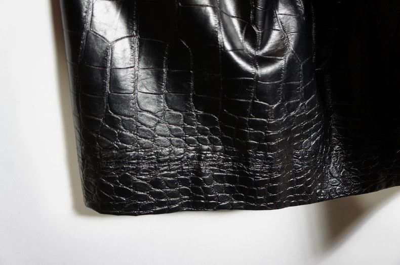Comme des Garcons CDG Black Croc-Embossed Leather Skirt - dmc Size 24" / US 00 / IT 34 - 6 Thumbnail