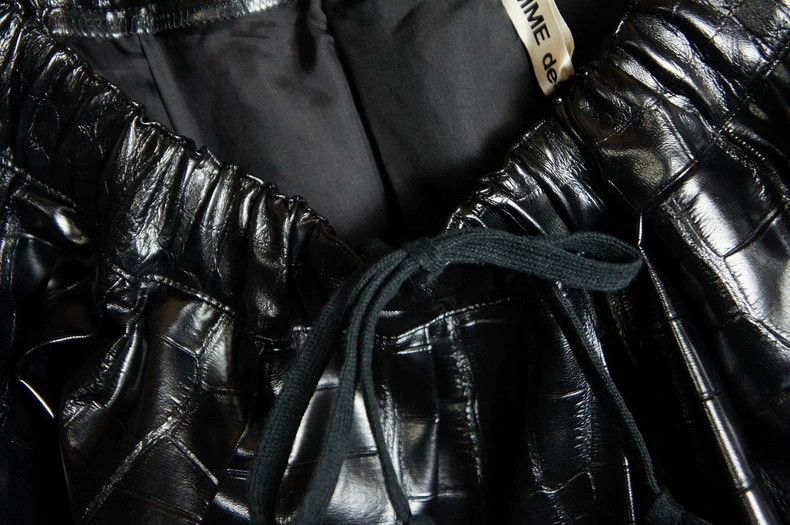 Comme des Garcons CDG Black Croc-Embossed Leather Skirt - dmc Size 24" / US 00 / IT 34 - 5 Thumbnail